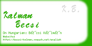 kalman becsi business card